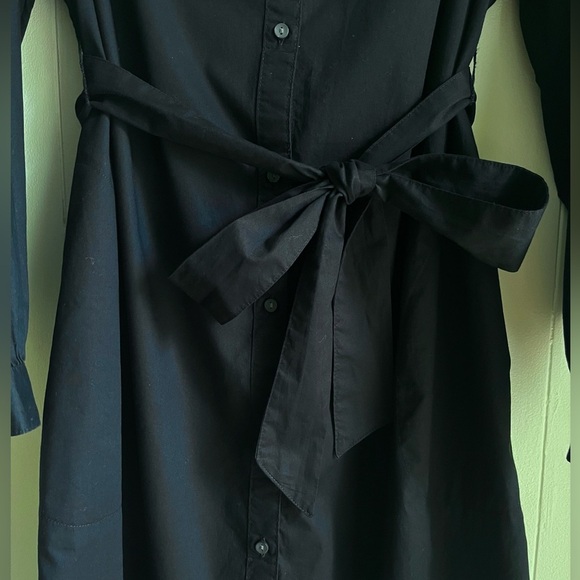 Old Navy Long Sleeve Black Button Front Maternity Midi Shirt Dress with … - Picture 3 of 11